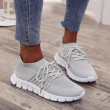 Women's Mesh Knit Sneakers Lace Up Thick Sole – Everyday Sport Style