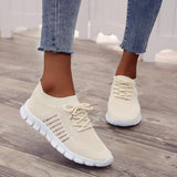 Women's Mesh Knit Sneakers Lace Up Thick Sole – Everyday Sport Style