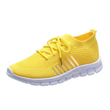 Women's Mesh Knit Sneakers Lace Up Thick Sole – Everyday Sport Style