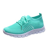 Women's Mesh Knit Sneakers Lace Up Thick Sole – Everyday Sport Style