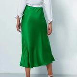 Women's Midi Skirt High Waist A Line – Casual Wear