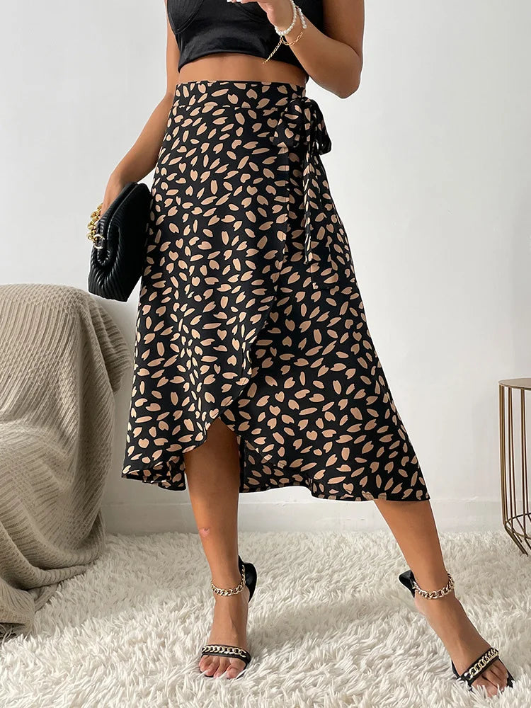 Women's Midi Skirt High Waist Wrap – Garden Party