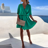 Women's Mini Dress Wrap V-Neck Batwing Sleeve – Evening Casual Wear