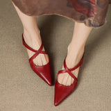 Women's Mule Shoes Pointed Toe Cross Strap Backless – Going Out