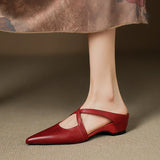 Women's Mule Shoes Pointed Toe Cross Strap Backless – Going Out