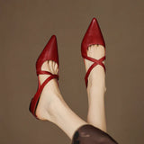 Women's Mule Shoes Pointed Toe Cross Strap Backless – Going Out