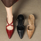 Women's Mule Shoes Pointed Toe Cross Strap Backless – Going Out