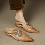 Women's Mule Shoes Pointed Toe Cross Strap Backless – Going Out