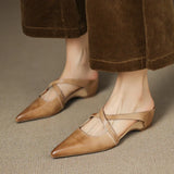 Women's Mule Shoes Pointed Toe Cross Strap Backless – Going Out