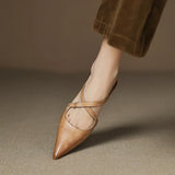 Women's Mule Shoes Pointed Toe Cross Strap Backless – Going Out