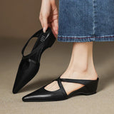 Women's Mule Shoes Pointed Toe Cross Strap Backless – Going Out