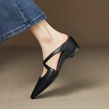 Women's Mule Shoes Pointed Toe Cross Strap Backless – Going Out