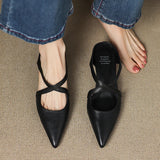Women's Mule Shoes Pointed Toe Cross Strap Backless – Going Out