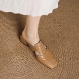 Women's Mule Shoes Square Toe Block Heel Backless – Going Out