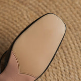 Women's Mule Shoes Square Toe Block Heel Backless – Going Out