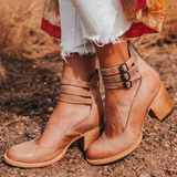 Women's Multi Strap Block Heels Closed Toe – Going Out