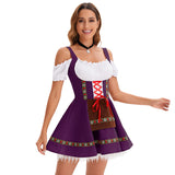 Women's Oktoberfest Costume Puff Sleeve Lace Up Apron – Halloween Festivities