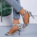 Women's Open Toe Cut Out Block Heels – Night Out