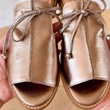 Women's Open Toe Flat Sandals Lace Tie Ankle Strap – Summer Casual