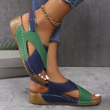 Women's Open Toe Wedge Sandals Cross Strap Slingback – Summer Casual