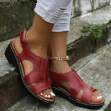 Women's Open Toe Wedge Sandals Side Cutout Slingback – Daytime Outings