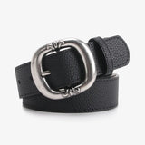 Women's Oval Buckle Belt Flat Strap – Office Wear