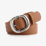 Women's Oval Buckle Belt Flat Strap – Office Wear