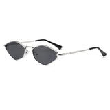 Women's Oval Sunglasses Angular Slim Frame Tinted Lens – Going Out
