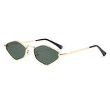 Women's Oval Sunglasses Angular Slim Frame Tinted Lens – Going Out