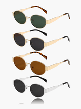 Women's Oval Sunglasses Thin Frame Tinted Lens – Beach Vacation