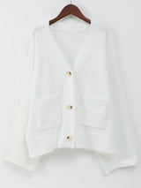 Women's Oversized Button Cardigan V-Neck Long Sleeve - Workwear