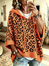 Women’s Oversized Hoodie Animal Print Drawstrings Wide Sleeves Ribbed Trim – Outdoor Art Fairs
