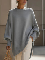 Women's Oversized Sweater Round Neck Dolman Sleeve Ribbed Trim – Gallery Visit