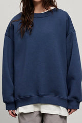 Women's Oversized Sweater Round Neck Dropped Shoulder Long Sleeve – Study Sessions