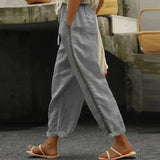 Women’s Pants Elastic Waist Lattice Side Trim Patch Pocket – Seaside Markets