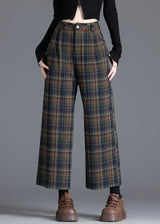 Women’s Pants Pleated Front Wide Leg Plaid Pattern – Campus Visits
