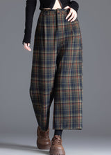Women’s Pants Pleated Front Wide Leg Plaid Pattern – Campus Visits