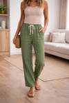 Women's Pants Wide Leg Drawstring Side Pockets – Resort Daytime