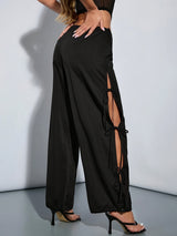 Women's Parachute Pants Wide Leg Drawstring Waist Tie – Street Outfit