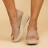 Women's Platform Espadrille Sandals Open Toe Cross Strap Wedge – Casual Summer Style