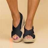 Women's Platform Espadrille Sandals Open Toe Cross Strap Wedge – Casual Summer Style