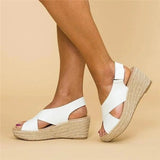 Women's Platform Espadrille Sandals Open Toe Cross Strap Wedge – Casual Summer Style