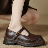 Women's Platform Mary Jane Shoes Closed Toe T-Strap – Casual Wear