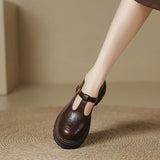 Women's Platform Mary Jane Shoes Closed Toe T-Strap – Casual Wear