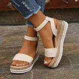 Women's Platform Sandals Open Toe Ankle Strap – Beach Vacation Summer