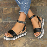 Women's Platform Sandals Open Toe Ankle Strap – Beach Vacation Summer