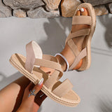 Women's Platform Sandals Open Toe Criss Cross Strap Braided Sole – Summer Beach Party