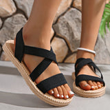 Women's Platform Sandals Open Toe Criss Cross Strap Braided Sole – Summer Beach Party