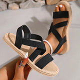 Women's Platform Sandals Open Toe Criss Cross Strap Braided Sole – Summer Beach Party