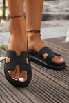 Women's Platform Slide Sandals Cutout Strap Open Toe – Weekend Wear
